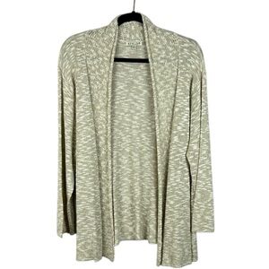 Avalin Neutral Linen Blend Long Sleeve Open Front Cardigan XL Cream Coastal